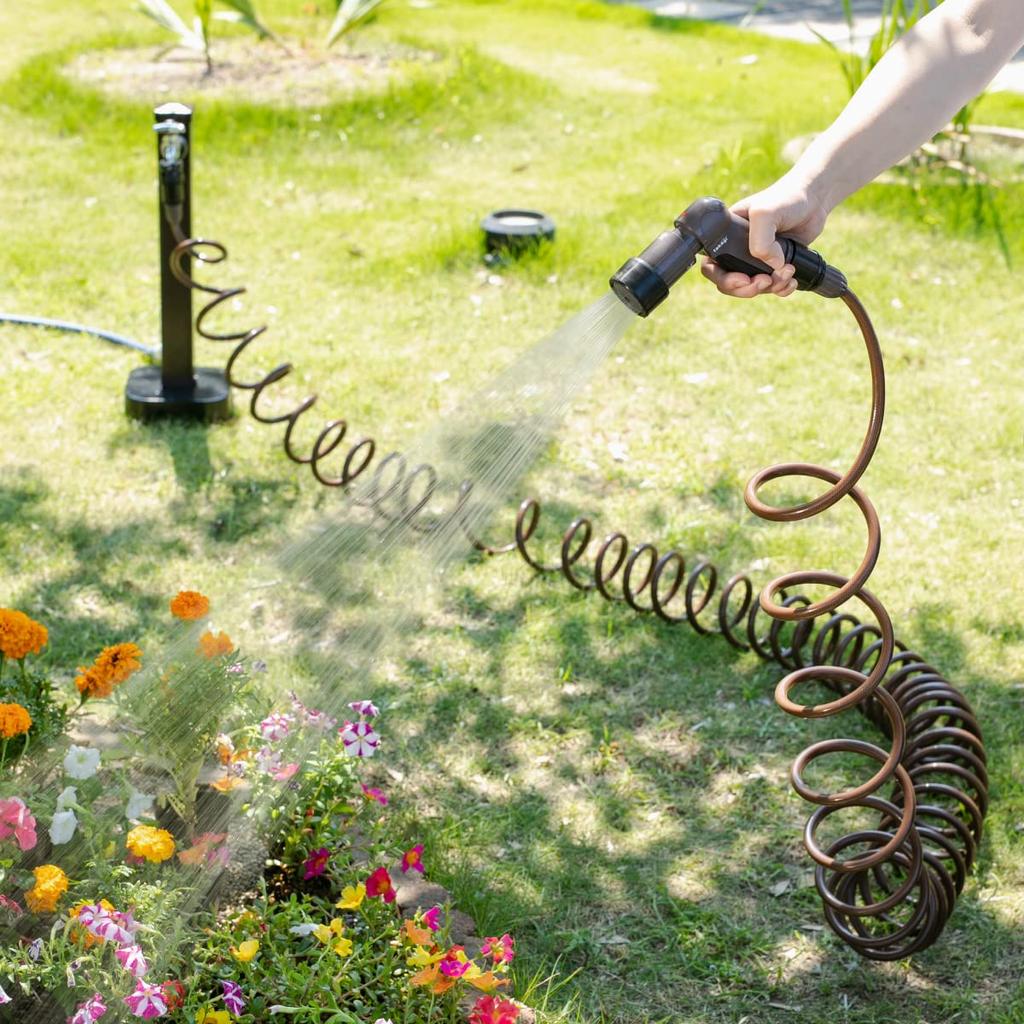 Takagi Spiral G Hose Reel, 15m, Brown, Stylish, R015SBR