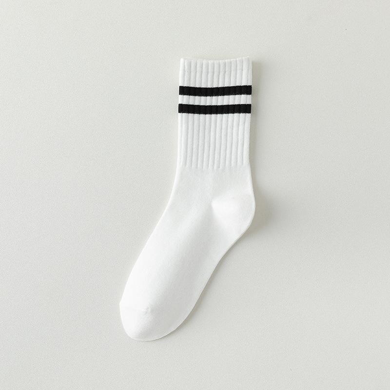5 Pairs of Women's Summer Thin Stripe Sport Badminton Pure Cotton Tube Socks
