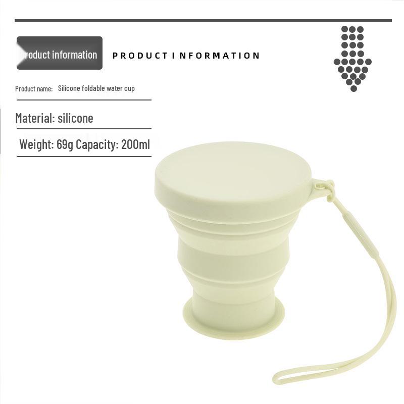 Collapsible Silicone Coffee Cup - Portable, Easy-to-Carry, Press-to-Fold Design 200ml трава зеленый