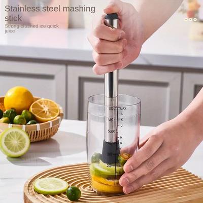 1PCS Stainless Steel Popsicle Crusher Cocktail Stick Crusher Lemon Hammer Juicer Cocktail Ice Hammer Crushing Stick