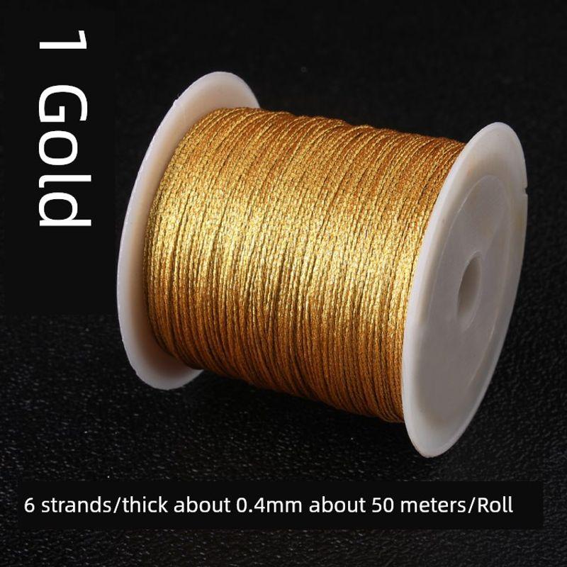 

Золотая нить Золотая нить Золотая и серебряная прядь Кисточки Нити Цвет Ручная работа Аксессуары Браслет Плетеный Красная веревка Ремешок на руку Обмотка 6 strands of gold