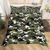 American Football Green Flame Three-Piece Quilt Cover 3D Digital Printing Bedding Set