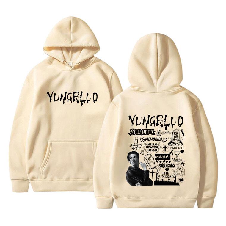 Felpa con cappuccio grafica album musicale Yungblud Rocker Uomo Donna Moda Retrò Streetwear Rock Unisex Oversize Felpe con cappuccio
