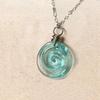 Recycled Glass Spiral Earrings Necklace Handmade Unique Depth Reflects Light Hook Earrings Pendant Necklace