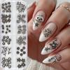 12grid Metal Silver Pumpkin/Heart/Star/Skull Nail Charms Gothic Punk Halloween Alloy Nail Gems Y2K Silver Metal Cross Nail Decor