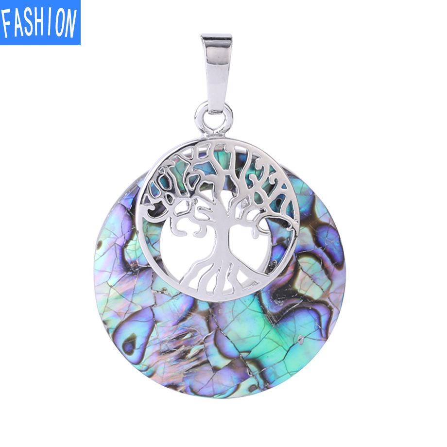 

Подвеска из натуральных фрагментов ракушек Розовая ракушка Желтая ракушка Ушко Защитная пряжка Древо жизни colorfulpendant