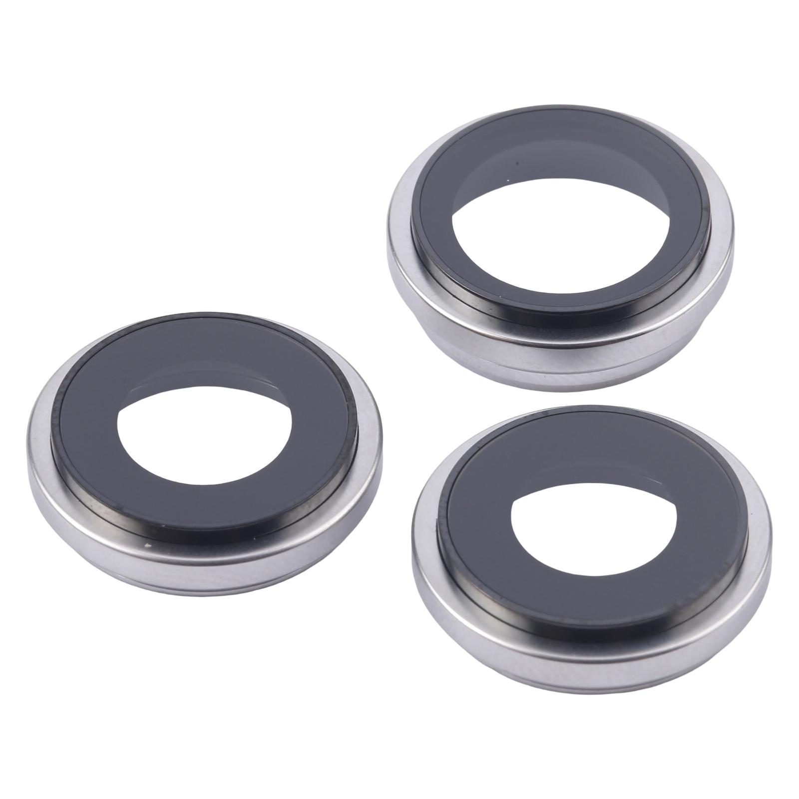 

For iPhone 16 Pro Max 1 Set Rear Camera Rim Lens Cover with Adhesive Sticker (Without Logo) Black
