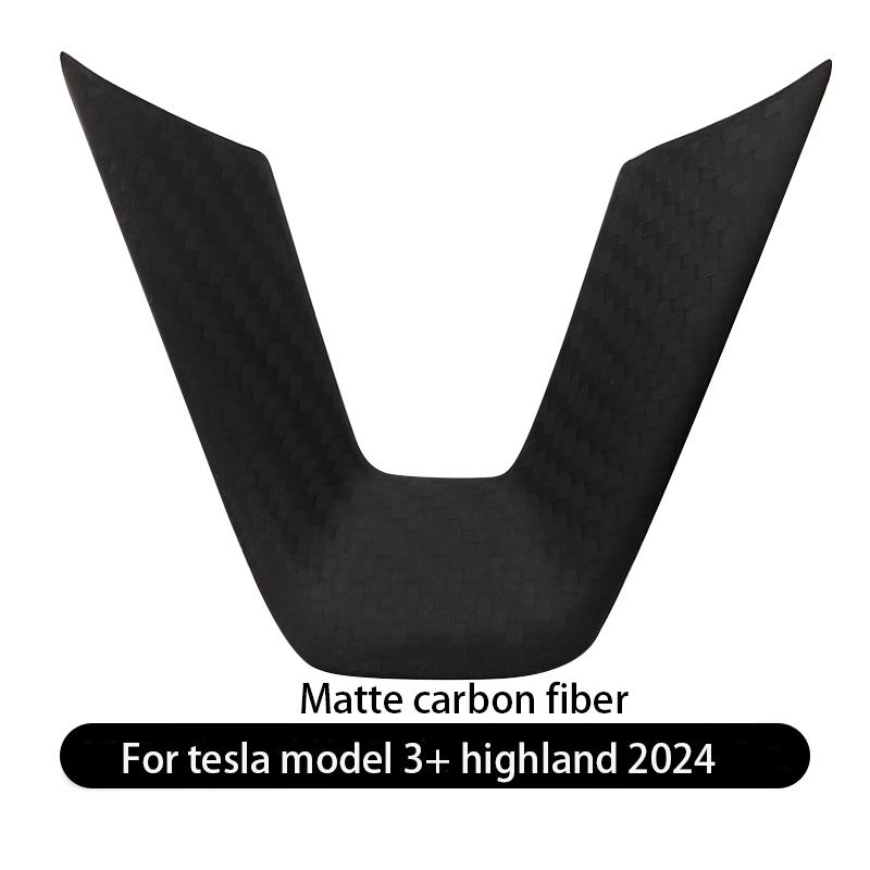 Steering Wheel Patch for Tesla Model 3+ Real Carbon Fiber Steering Wheel U-shaped Protective Cover 2026 New Model Y/Model YL