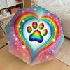 1 Stück Regenbogenherz ???? Muster Schirm Design Automatisches Öffnen und Schließen Schirm, Hochwertiger Reise Schirm, Leicht und Tragbar, -51