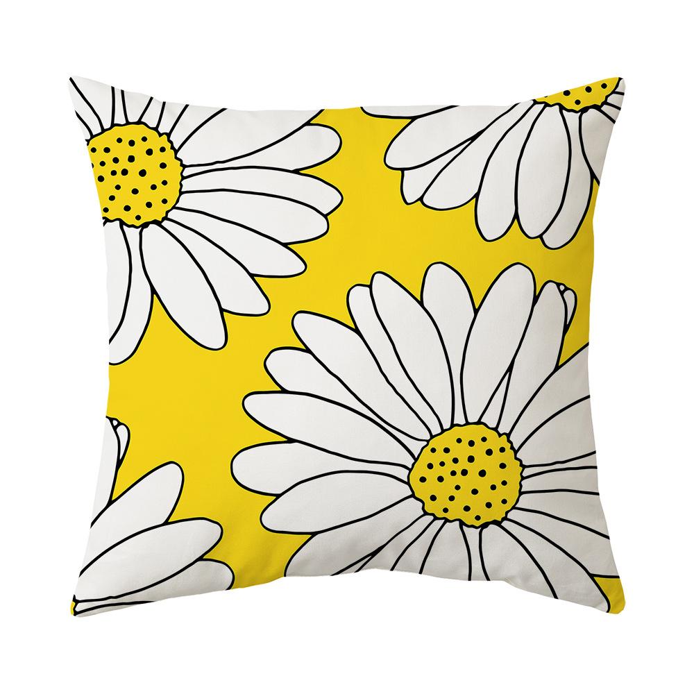 New Yellow Peach Skin Print Pillow Nordic Fresh Living Room Sofa Pillow Cover