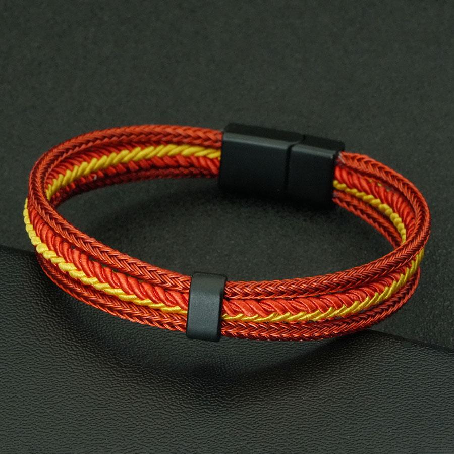 Noter Street Fashion Men Bracelet Ethnic Cord Chain Charm Braslet Steel Wire Bangle Hiphop Rock Sports Sweat Absorbent Brazalete
