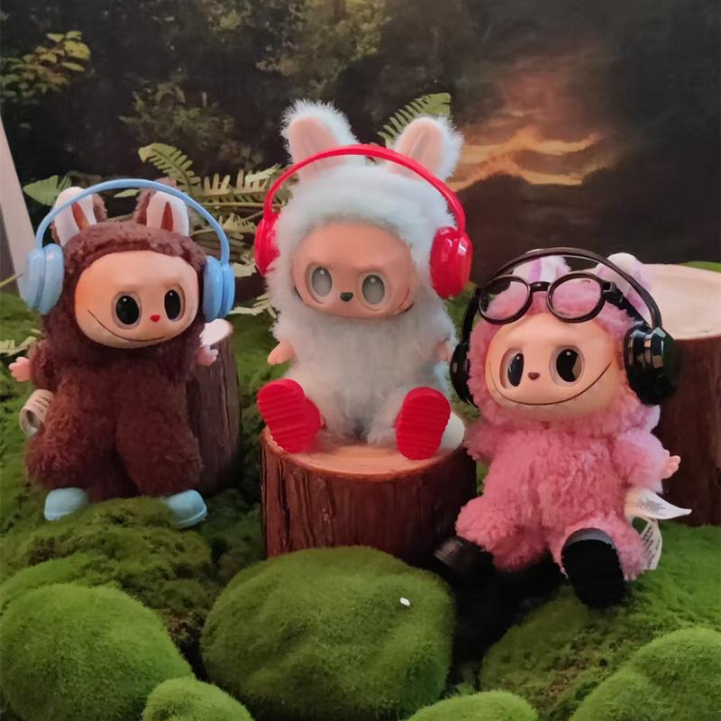 For Labubu Headphones, Shoes and Glasses Set 17cm V2 V3 Plush Doll DIY Decoration Accessories Cute Children's Birthday Gift Toys