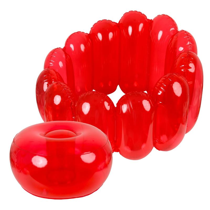 

A95I-Jelly Inflatable Chair Furniture, Jelly Collection, Portable Blow Up Couch, Inflatable Sofa Seat For Home, Yard, Patio червоний