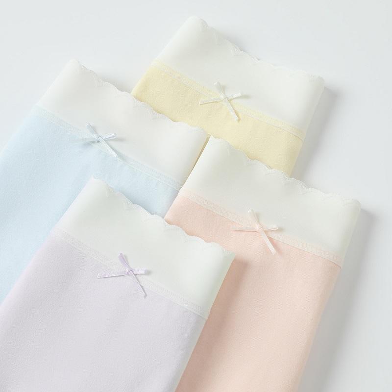 Fenteng [A-class Baby Cotton 7A Antibacterial] 4-piece Set of Fresh Mid High Waist Compression Underwear for Women's Triangle Pants