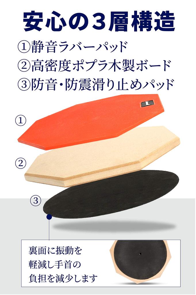 Asanasi 8-inch Drum Practice Pad, High-Rebound Rubber, Black, with Stand and Storage Bag