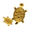 EdisonBrain Money Turtle Set Portable Golden Turtle Amulet for Good Feng and Business Prosperity Perfect for Wallets and (Large & Small) - (3cm &