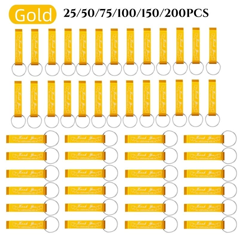 25-200Pcs Bottle Opener Keychains Wedding Thank You Gifts for Guest Portable Mental Wine Beer Openers for Party Birthday Favors