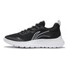 Li-Ning Pantofi de alergare casual cu talpă joasă, reflectorizanți, anti-alunecare, rezistenți la uzură, respirabili, pentru femei, adidași negri albi ARST090-1