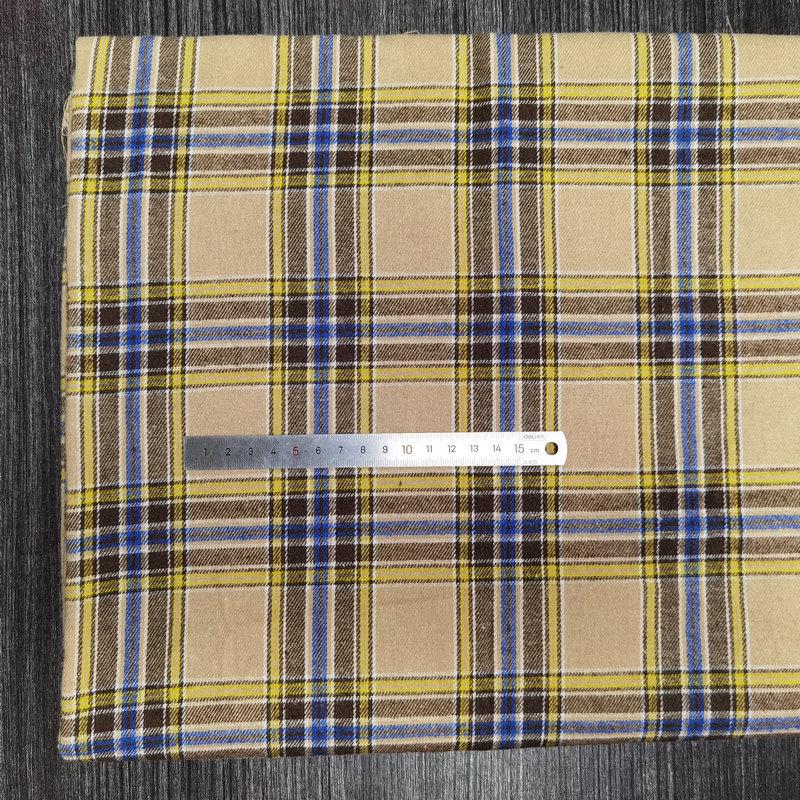 Spot Color-Woven Plaid Jacquard Fabric for Children's Autumn/Winter Brushed Polyester-Cotton Shirts