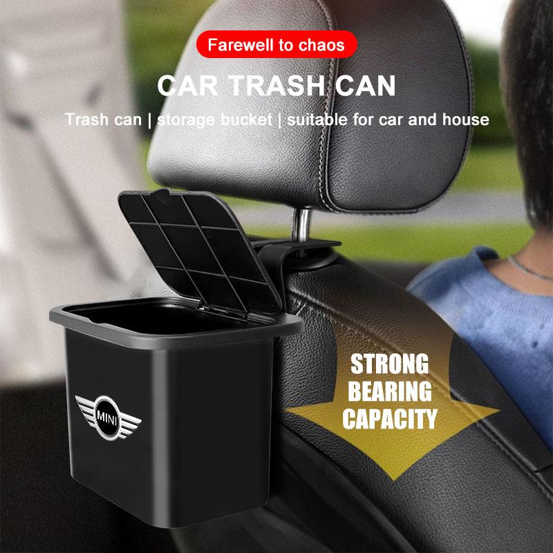 Car Seat Back Hanging Trash Can Storage Case Rear Row Organizer For BMW Mini Cooper F54 F55 F56 R56 R60 SONE Roadster Clubman Coupe
