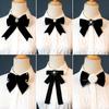 Black Bowtie Ribbon Bow Brooch Collar Necktie Uniform Shirt Collar Flower Brooches For Women Cloth Art Dresses Accessory