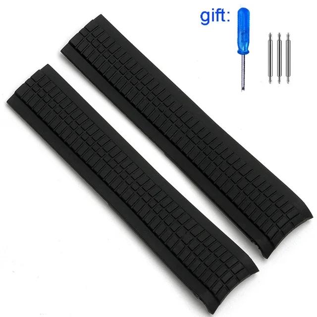 Premium-Grade Soft Rubber Watch Band Aquanaut Fits For Patek Philippe Silicone 5164A 5167A 5168A 21mm Folding Buckle Watch Strap