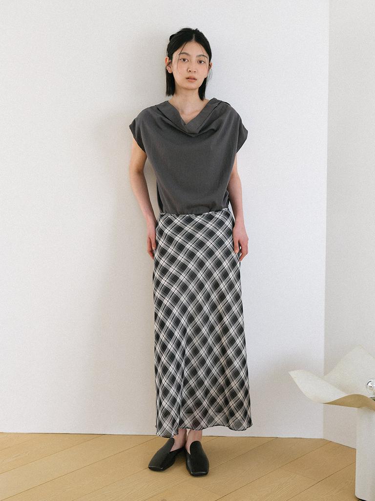 Hunch Sheer Check Chiffon Skirt (2Color)