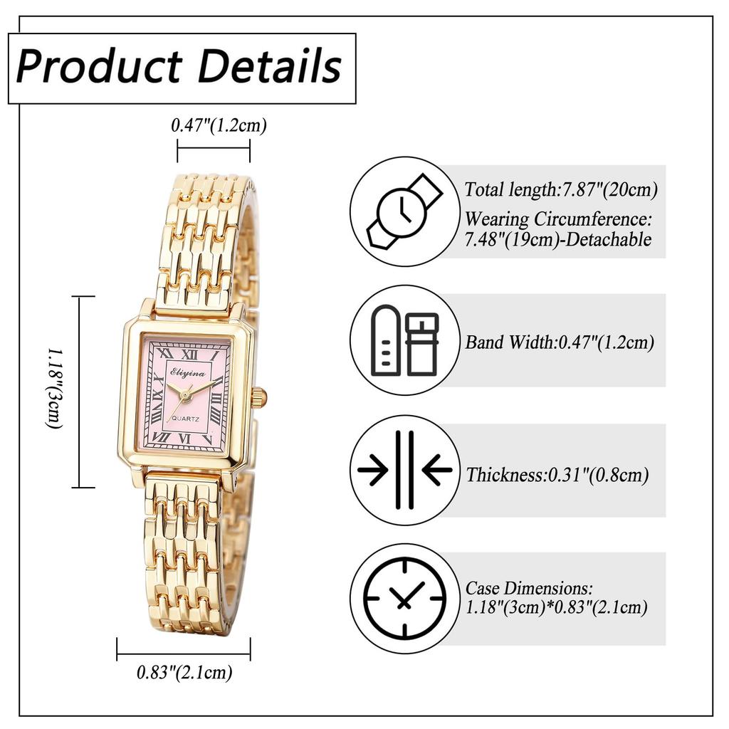 Square Watch Women Waterproof Gold Analog Display Fashion Quartz Watch Women Accessories - Birthday Anniversary Mother's Day Christmas Valentine's