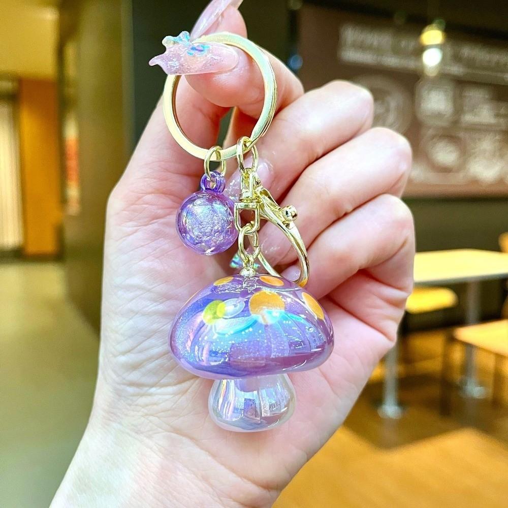 Colorful Mushroom Pendant Ornaments Bag Hanging Pendant Exquisite Mushroom Keychain Backpack Charm