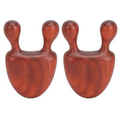 2pcs Grattoir de Massage du Nez en Bois de Rose Double Têtes Acupression Guasha Outil de Massage pour les Oreilles
