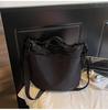 2026 Chic Japanese Workwear Style Solid Color Women's Casual Handbag - Drawstring Fashion Single Shoulder Crossbody Bag