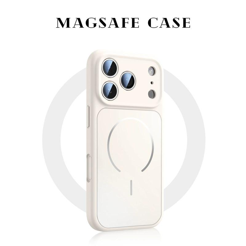 

Официальный магнитный чехол для телефона для iPhone 17Pro 17ProMax Magsafe Жидкий силикон Зарядка Ударопрочный чехол iPhone 17 белый