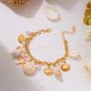 Ocean Style Gold Color Metal Starfish Conch Charm Bracelet For Women Boho Sea Star Imitation Pearl Bangle Summer Beach Jewelry