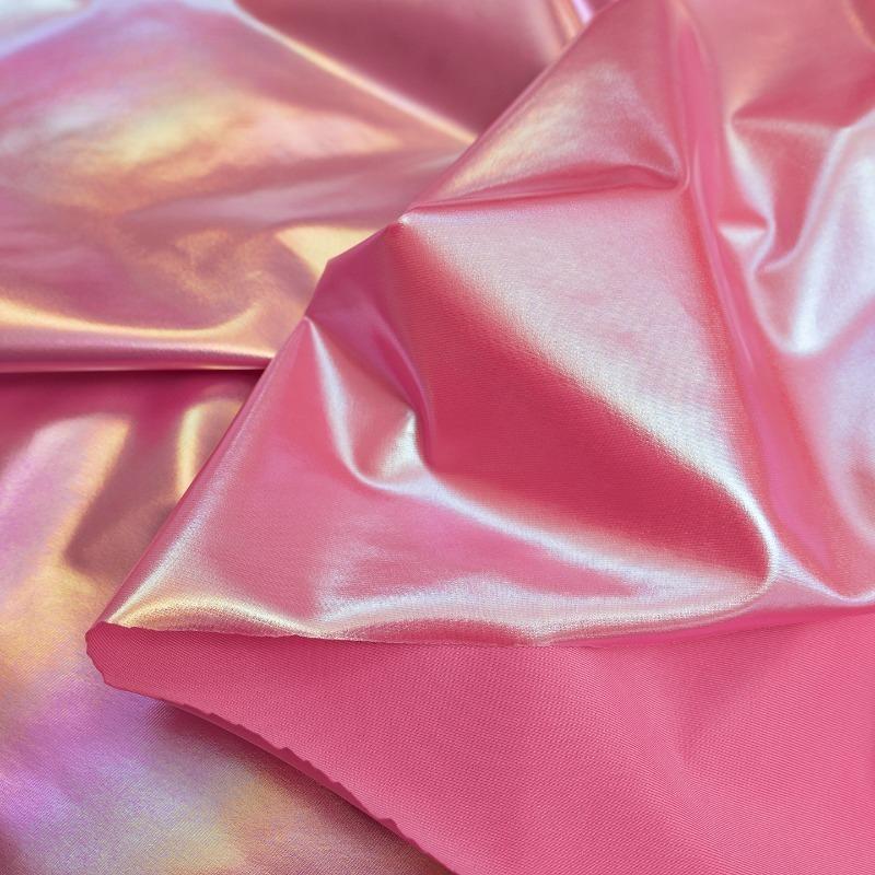 100cm Iridescent Stretch Nylon Fabric 4-Way Spandex Blend for DIY Sewing Slip Dress Stage Costumes Photography Background