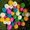 10Pcs Bird Parrot Bite Play Toy Parakeet Cane Weaving Vine Ball Pet Cage Decor