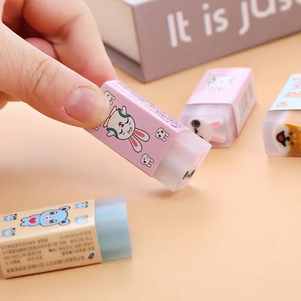 10pcs Bunny Cute Animal Eraser Rubber Pencil Wipe Eraser Cartoon Pencil Eraser  Kids Gifts