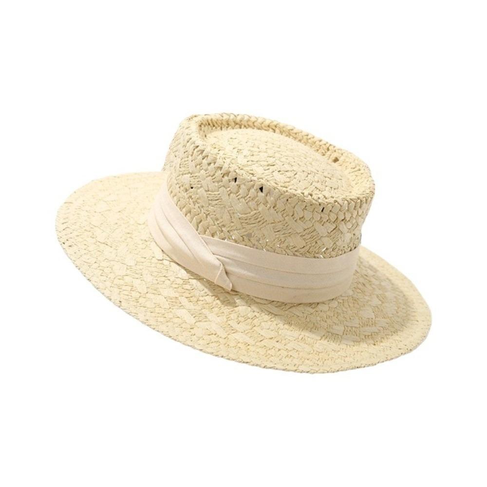 Wide Brim Western Cowboy Hat Sunscreen Visor Cap Fashion Hollow Straw Hat  Vacation