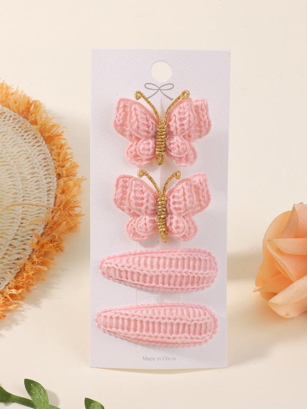 Autumn And Winter Children S Solid Color Wool Bow Hairpin Set Baby Hair Accessories Children S Jewelry 5167