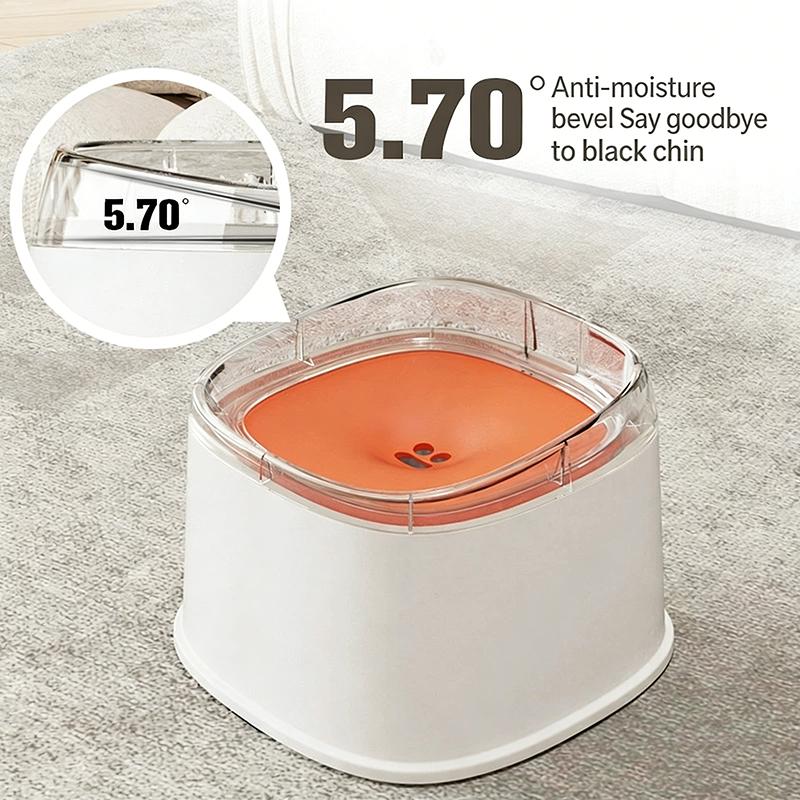 No Spill Anti Splash Dog Water Bowl Slow Feeder Drinking Bowl 2000ml Large Capacity Floating Dispenser Non Slip Base For Pet
