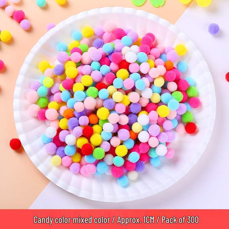 Mixed Color Fluffy Pom Poms: High Elasticity Handmade Plush Balls for DIY Decorative Accessories