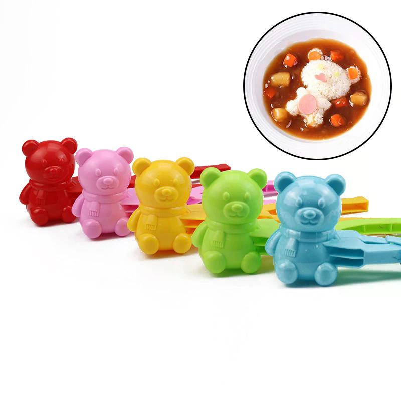 Cute Duck Shaped Rice Mold Maker Clip Children Outdoor Plastic Duck Rice Mold DIY Snowball Maker Sushi Mold With Handle