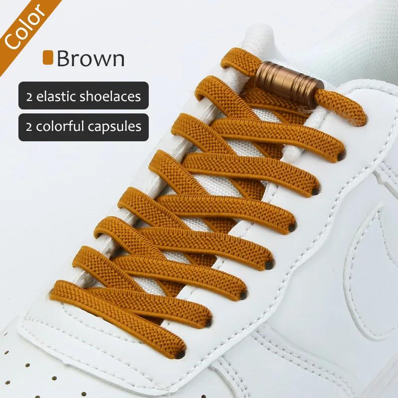 No Tie Elastic Shoelaces with Secure Metal Lock, Lazy Speed Laces for Adult Running Sneakers Sports Shoes