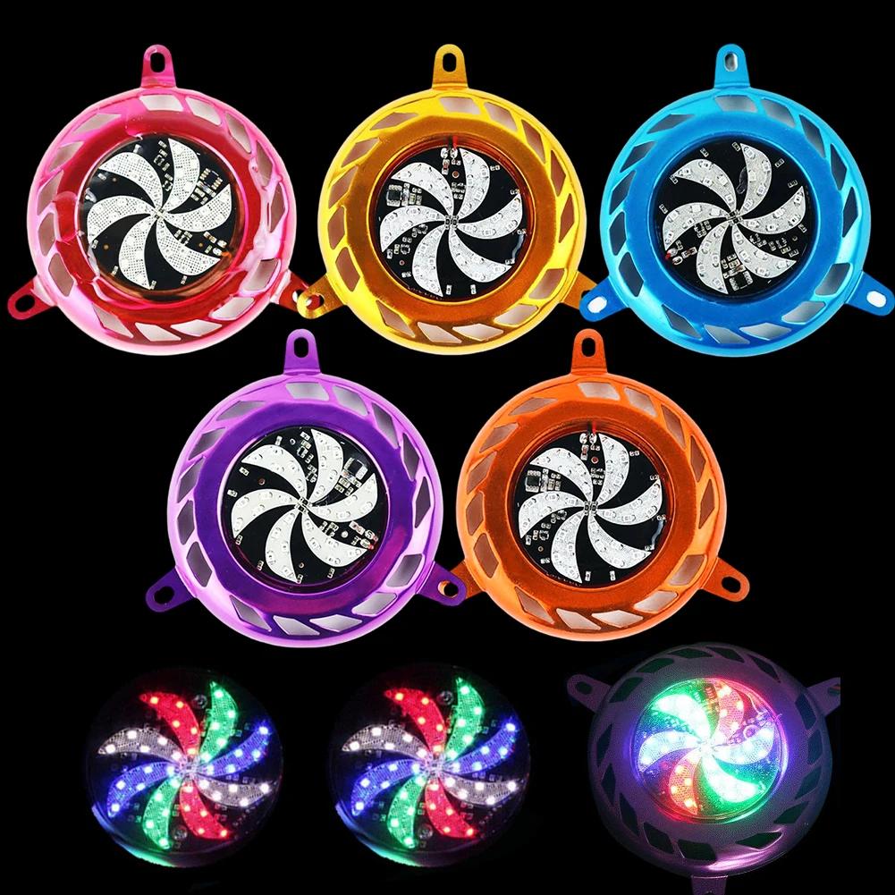 Motorcycle Colorful LED Light Radiator Covers Air Blade Cover Radiator Heat Shield Protective Cover Rotary Fan Grille Shield