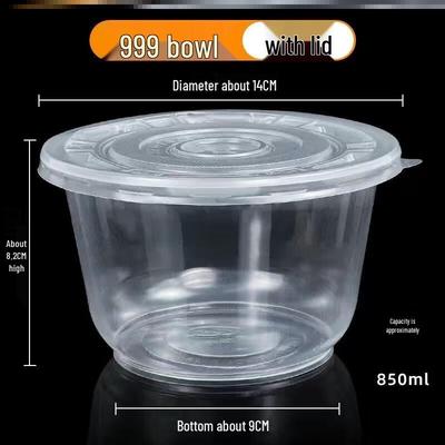 YunDuo Thickened Disposable Round Plastic Bowls with Lids