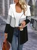 Women's Casual Color Block Spliced Hooded Jacket for Autumn and Winter