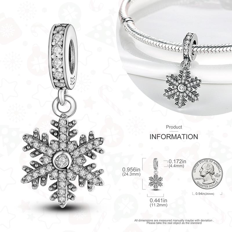 Copper Christmas Charms For Original Bracelet Women Pendant Gift Christmas Tree Santa Claus Snowman Beads Dangle