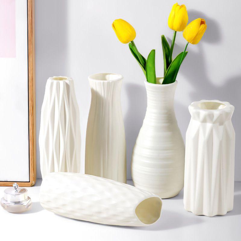 Vase en Plastique Imitation Céramique Pots de Fleurs Mariage Maison Jardin Extérieur Table DIY Cadeau Bonsaï Festival Fête Cour Décoration
