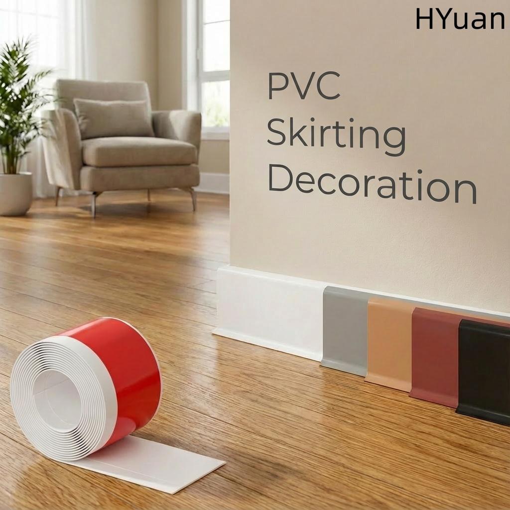 HYuan 1PC 2m/78.74in Line Wallpaper Living Room PVC Baseboard Molding Trim Self-Adhesive Flexible Wall Border Sticker