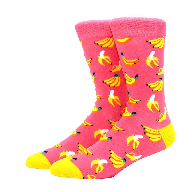 High Quality Combed Cotton Socks food Pattern Long Tube Funny Happy Men Socks Novelty Skateboard Crew Casual Crazy Socks