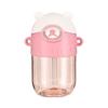 Water bottle bear plastic cup elastic cover with straw water cup children's kettle crossbody strap student cup straw cup portable